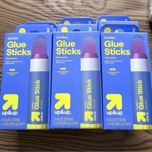 Lot of 6 Up & Up Jumbo Glue Sticks 2per box
Purple dries Clear NEW